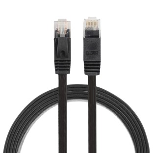 10-Gigabit Ethernet LAN Kabel flach 1m CAT-6 schwarz