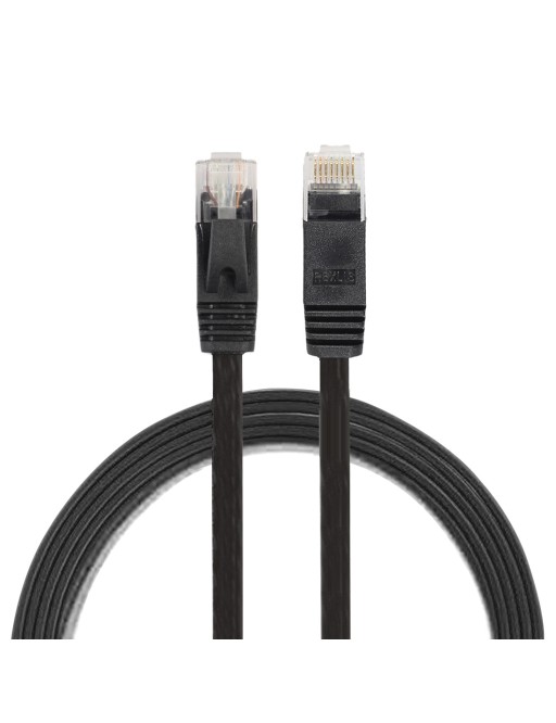 10-Gigabit Ethernet LAN Kabel flach 1m CAT-6 schwarz