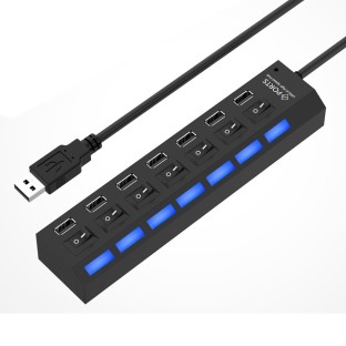 7 Ports High Speed USB HUB mit Ein/Aus Schalter
