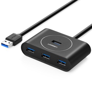 Ugreen 4 Ports USB 3.0 HUB Adapter 1m Black