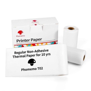 3 rolls of thermal paper for Phomemo T02 53mm x 6.5m black on white