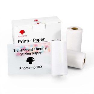 3 rotoli di carta termica adesiva per Phomemo T02 50mm x 3,5m nero su bianco