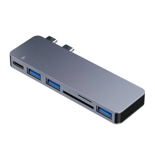 RayCue 6in2 Hub 2x USB-C a Thunderbolt 3 e 3x USB-A & SD/TF