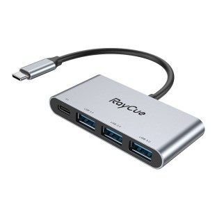 RayCue 4in1 Hub USB-C vers 3x USB-A 3.0 & PD 3.0 100W gris