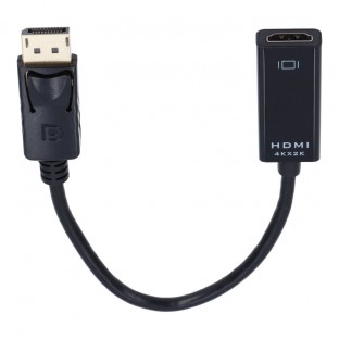 26mm DisplayPort (Stecker) zu HDMI (Buchse) Adapter 4K Schwarz