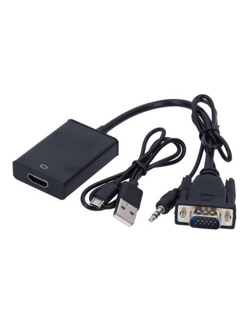 Adaptateur VGA (mâle) vers HDMI (femelle) avec câble USB stéréo 3,5 mm noir  acheter en ligne